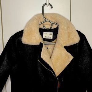 Zara - Faux Suede Girls Jacket- Black, Size 10